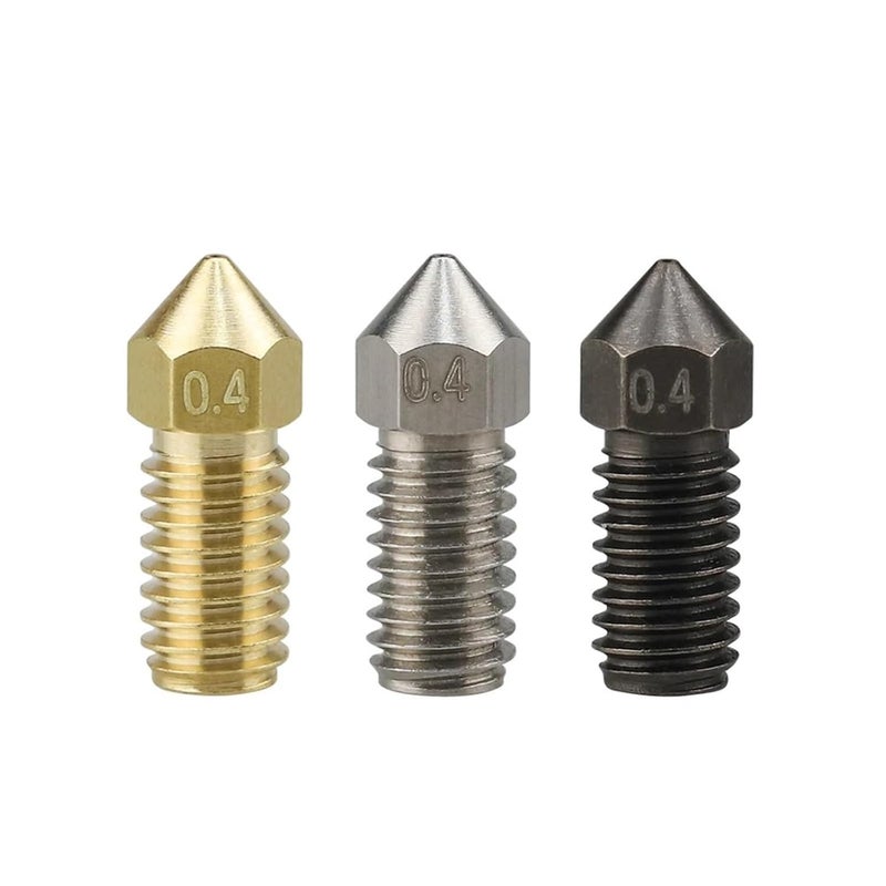 Hardened Steel High Temperature 3D Printer Extruder Nozzle Brass Color 2pcs - Image 2